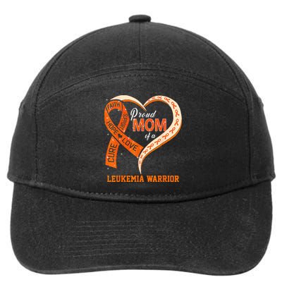 Leukemia Awareness Proud Mom Of A Leukemia Warrior 7-Panel Snapback Hat