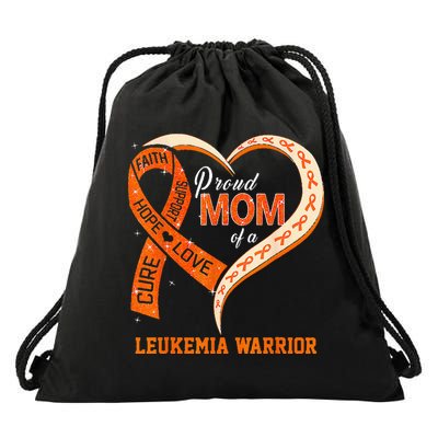 Leukemia Awareness Proud Mom Of A Leukemia Warrior Drawstring Bag