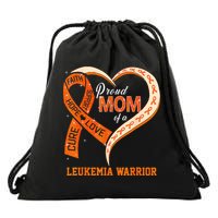 Leukemia Awareness Proud Mom Of A Leukemia Warrior Drawstring Bag