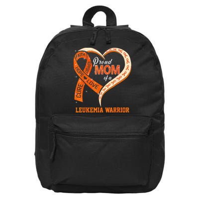 Leukemia Awareness Proud Mom Of A Leukemia Warrior 16 in Basic Backpack