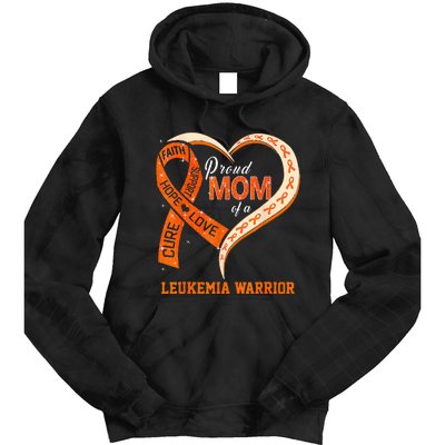 Leukemia Awareness Proud Mom Of A Leukemia Warrior Tie Dye Hoodie