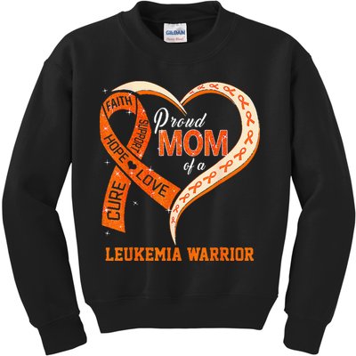 Leukemia Awareness Proud Mom Of A Leukemia Warrior Kids Sweatshirt