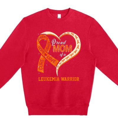 Leukemia Awareness Proud Mom Of A Leukemia Warrior Premium Crewneck Sweatshirt