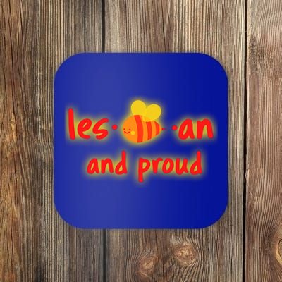 Lesbian And Proud Supportive Lgbtq Funny Bee Lover Lgbt Great Gift Coaster