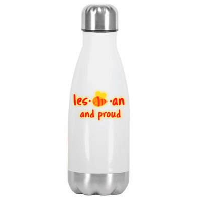 Lesbian And Proud Supportive Lgbtq Funny Bee Lover Lgbt Great Gift Stainless Steel Insulated Water Bottle