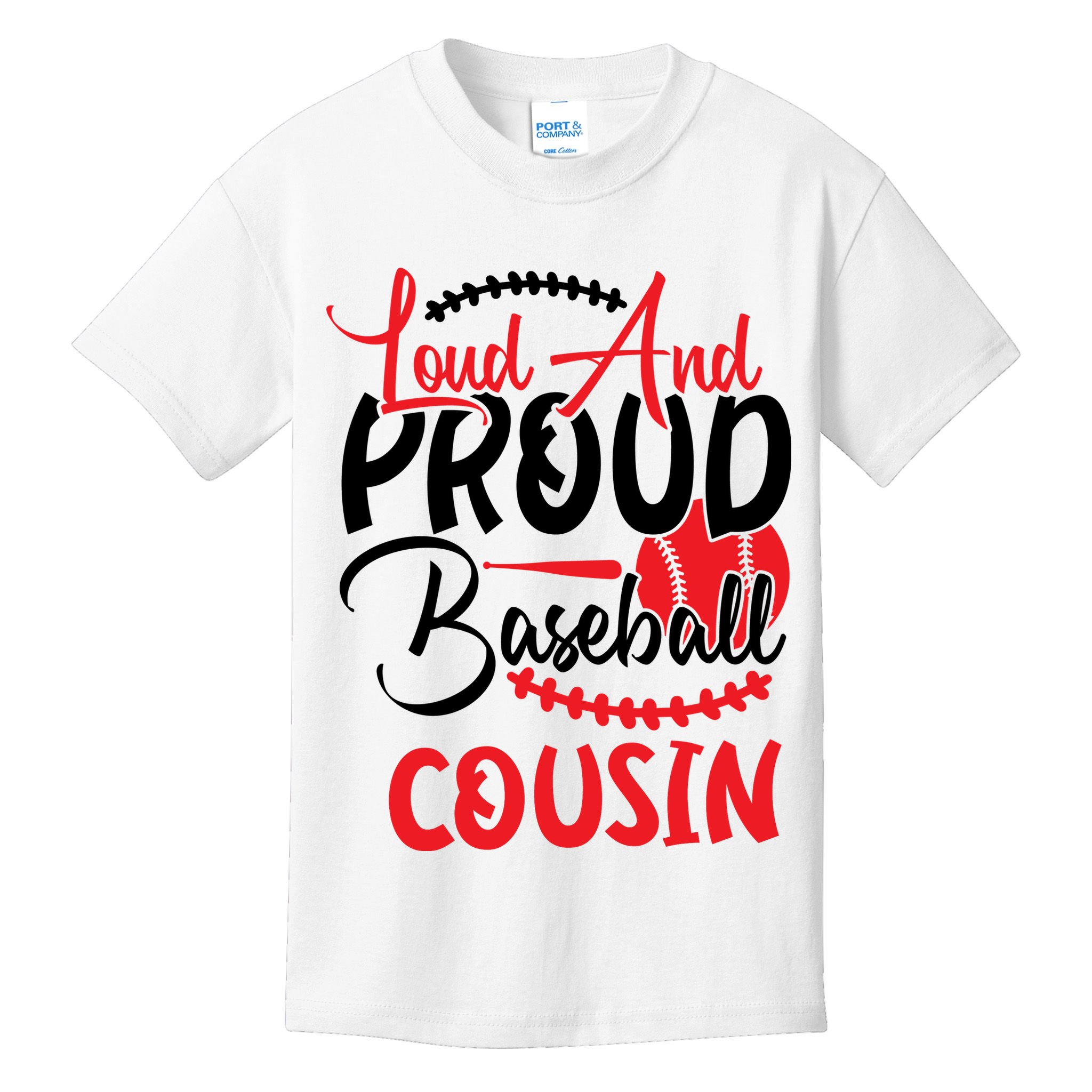 Loud And Proud Baseball Cousin For Family Matching Sport Team Kids T-Shirt
