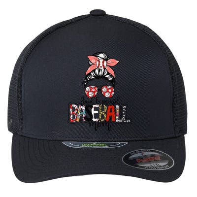 Loud And Proud Baseball Mom Messy Bun Funny Mothers Day 2024 Flexfit Unipanel Trucker Cap