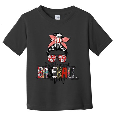 Loud And Proud Baseball Mom Messy Bun Funny Mothers Day 2024 Toddler T-Shirt