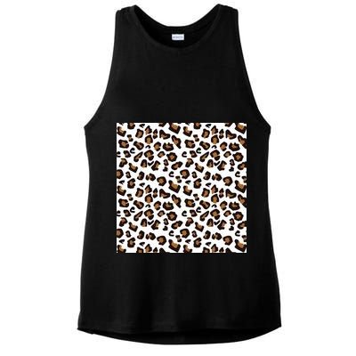 Leopard Animal Pattern Ladies PosiCharge Tri-Blend Wicking Tank