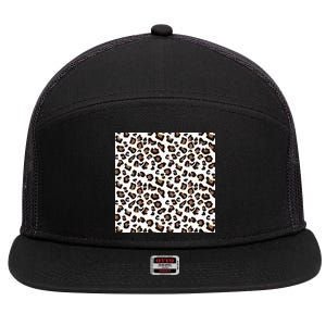 Leopard Animal Pattern 7 Panel Mesh Trucker Snapback Hat