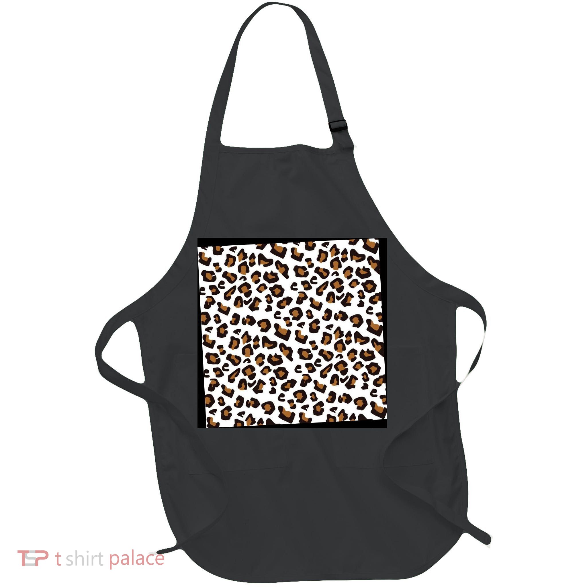 Leopard Animal Pattern Full-Length Apron With Pockets