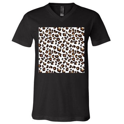 Leopard Animal Pattern V-Neck T-Shirt