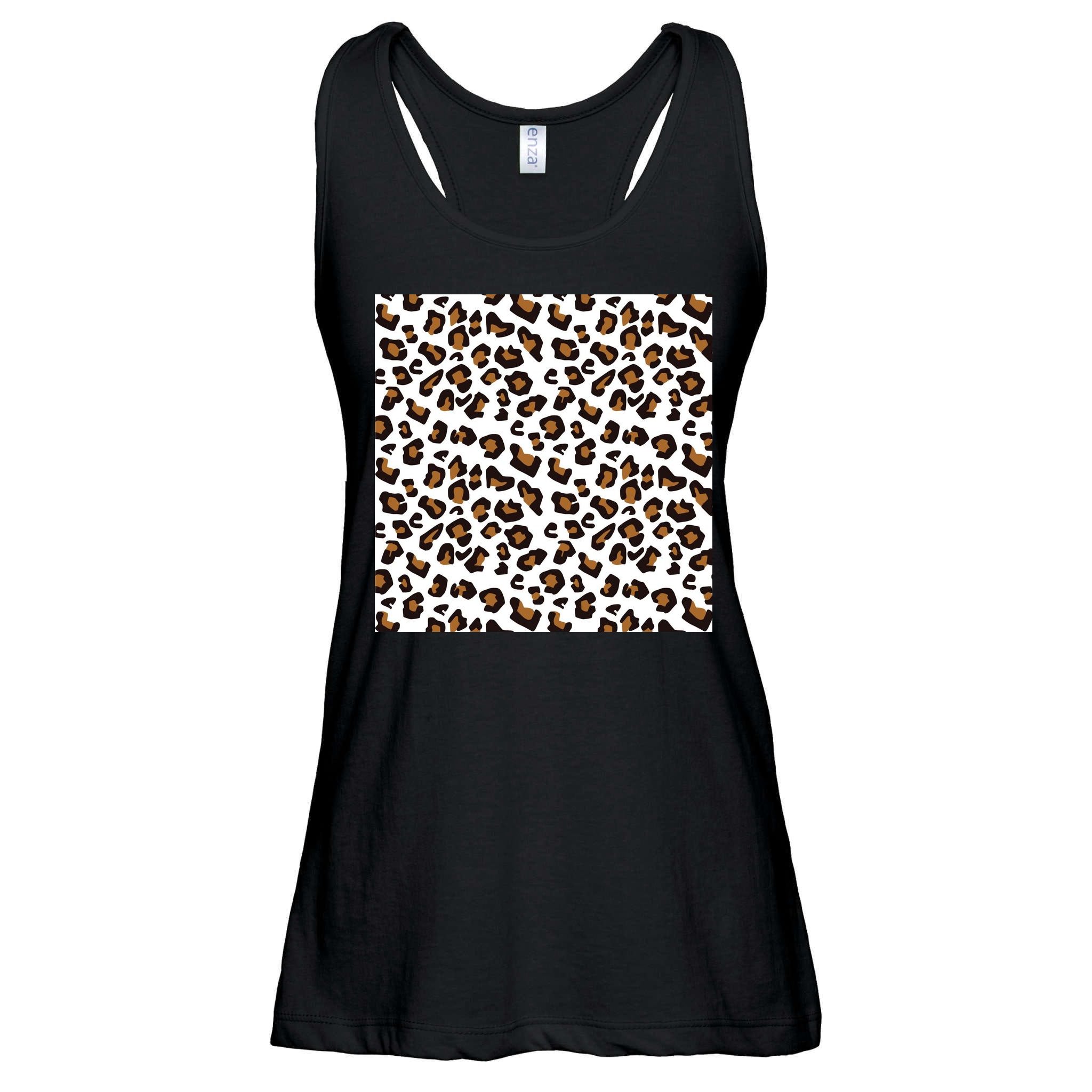 Leopard Animal Pattern Ladies Essential Flowy Tank