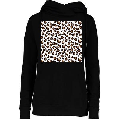 Leopard Animal Pattern Womens Funnel Neck Pullover Hood
