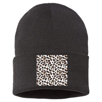 Leopard Animal Pattern Sustainable Knit Beanie