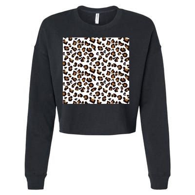 Leopard Animal Pattern Cropped Pullover Crew