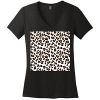 Leopard Animal Pattern Women's V-Neck T-Shirt