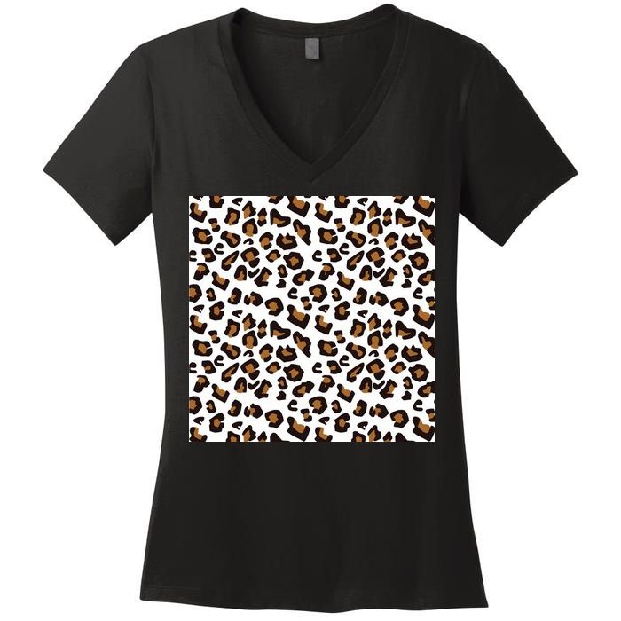 Leopard Animal Pattern Women's V-Neck T-Shirt