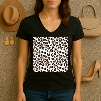 Leopard Animal Pattern Women's V-Neck T-Shirt