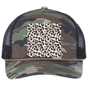 Leopard Animal Pattern Retro Rope Trucker Hat Cap