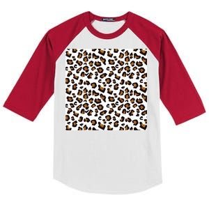 Leopard Animal Pattern Kids Colorblock Raglan Jersey