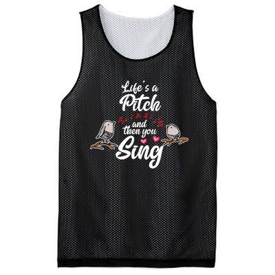 Life's A Pitch And Then You Sing Barbershop Quartet Singer Mesh Reversible Basketball Jersey Tank