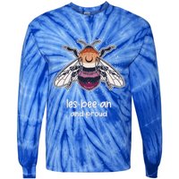 Lesbeean And Proud With Bee Lesbian Flag Color Lgbt Pride Gift Tie-Dye Long Sleeve Shirt