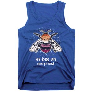 Lesbeean And Proud With Bee Lesbian Flag Color Lgbt Pride Gift Tank Top