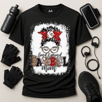 Loud And Proud BaseBall Mom Life Messy Bun Leopard Cooling Performance Crew T-Shirt