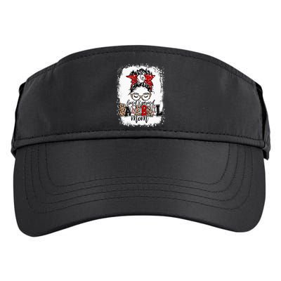 Loud And Proud BaseBall Mom Life Messy Bun Leopard Adult Drive Performance Visor