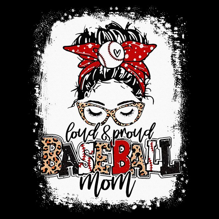 Loud And Proud BaseBall Mom Life Messy Bun Leopard Drawstring Bag