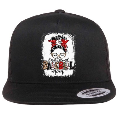 Loud And Proud BaseBall Mom Life Messy Bun Leopard Flatbill Hat