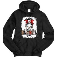 Loud And Proud BaseBall Mom Life Messy Bun Leopard Tie Dye Hoodie