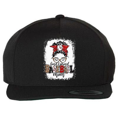 Loud And Proud BaseBall Mom Life Messy Bun Leopard Wool Snapback Cap