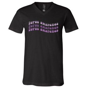 Lupus Awareness Purple Lupus Warrior V-Neck T-Shirt