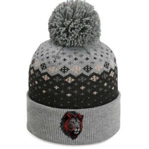 Lion Animal Print Art Polygon Lion The Baniff Cuffed Pom Beanie