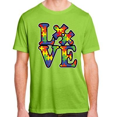 Love Autism Puzzle Piece Adult ChromaSoft Performance T-Shirt