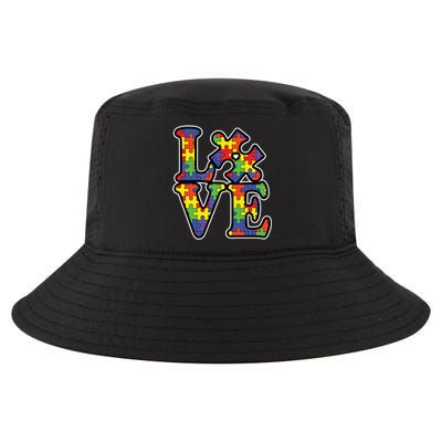 Love Autism Puzzle Piece Cool Comfort Performance Bucket Hat