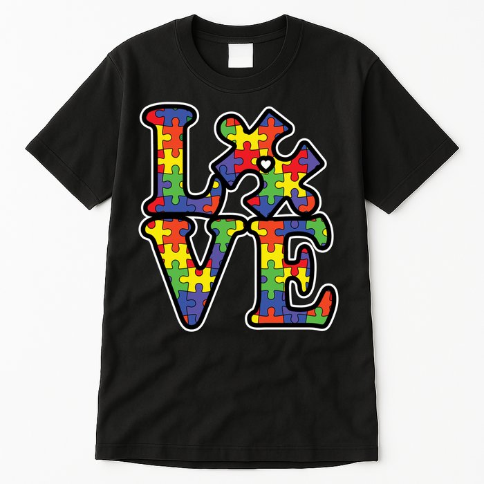 Love Autism Puzzle Piece Tall T-Shirt
