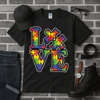 Love Autism Puzzle Piece Tall T-Shirt