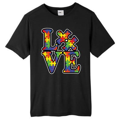 Love Autism Puzzle Piece Tall Fusion ChromaSoft Performance T-Shirt