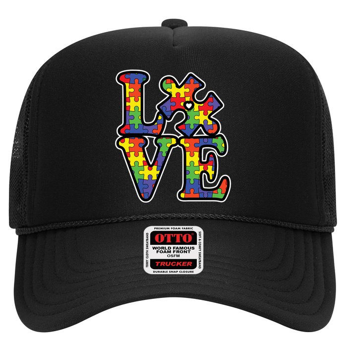 Love Autism Puzzle Piece Trucker Hat