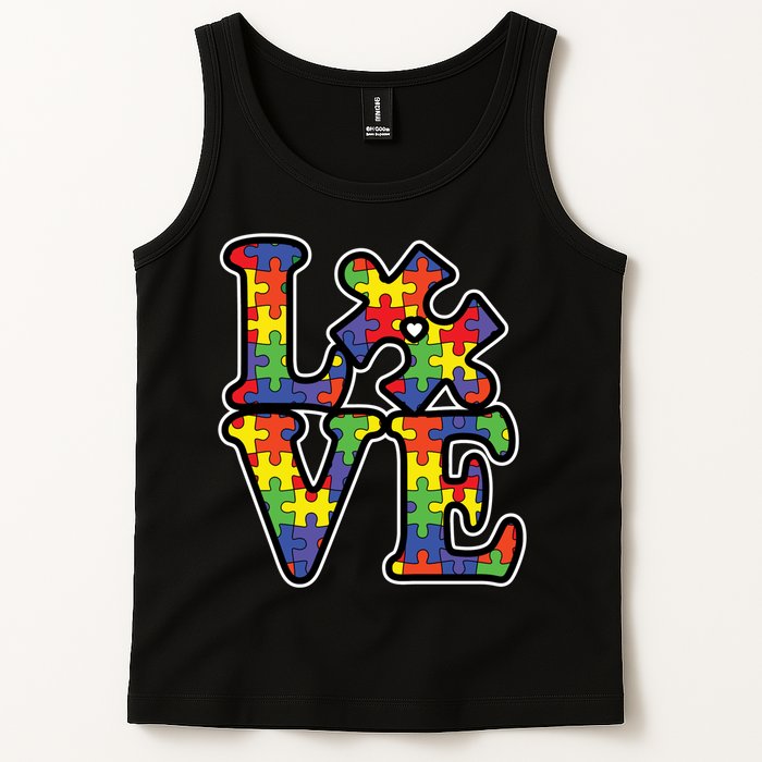 Love Autism Puzzle Piece Tank Top