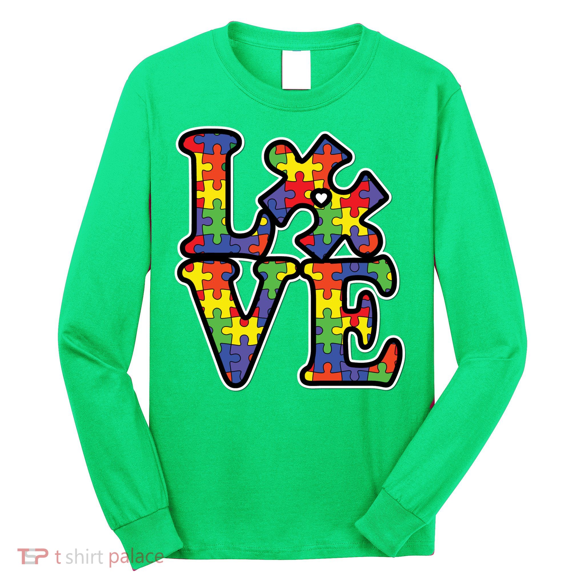 Love Autism Puzzle Piece Long Sleeve Shirt