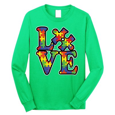 Love Autism Puzzle Piece Long Sleeve Shirt