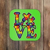 Love Autism Puzzle Piece Coaster