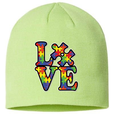 Love Autism Puzzle Piece Sustainable Beanie