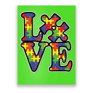 Love Autism Puzzle Piece Poster