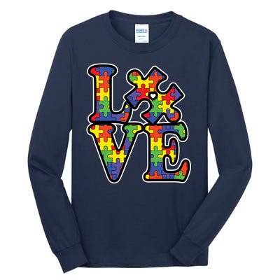 Love Autism Puzzle Piece Tall Long Sleeve T-Shirt