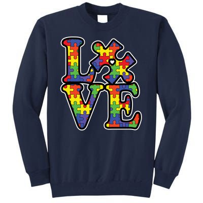 Love Autism Puzzle Piece Tall Sweatshirt